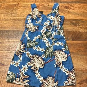 Hilo Hattie The Hawaiian Original vintage blue floral faux wrap dress